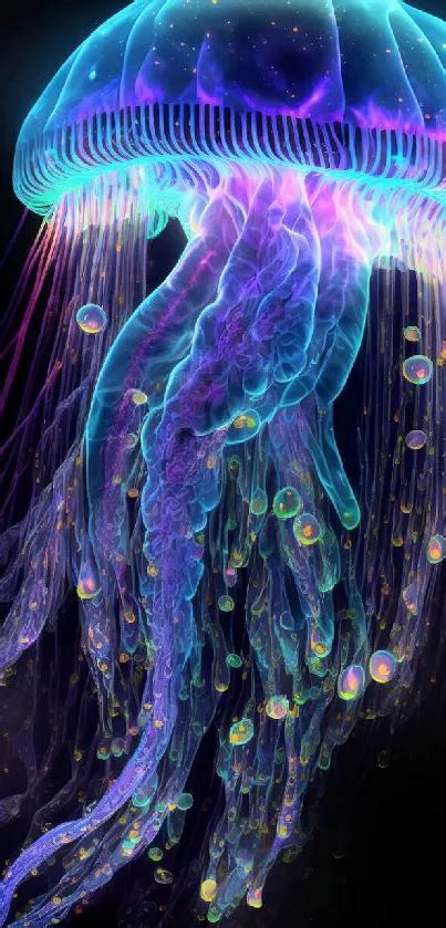 Neon Jellyfish Glow Wallpaper - free download