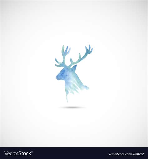 Watercolor deer head Royalty Free Vector Image