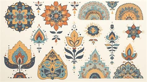 Indian rangoli patterns with colorful designs | Premium AI-generated vector