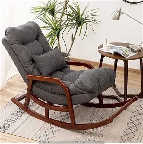 Wooden Reshuz Teak Wood Modern Ergonomic Rocking Chair Including With