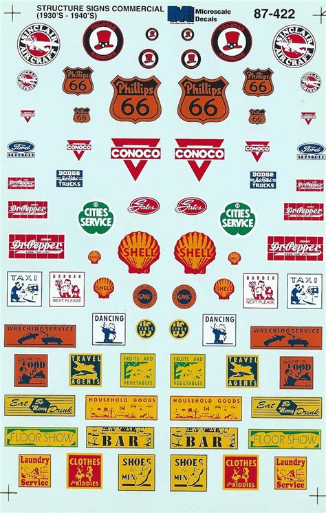 Ho 187 Microscale 87 969 Sinclair Service Station Signs 1935 60 Decals