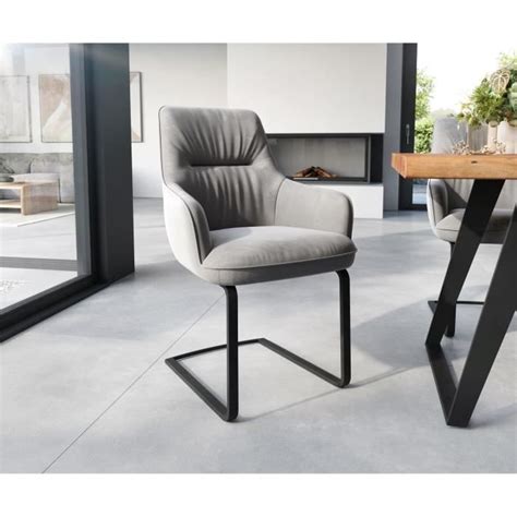 Cantilever Zelia Flex Avec Accoudoirs Cantilever Plat Noir Velours Gris