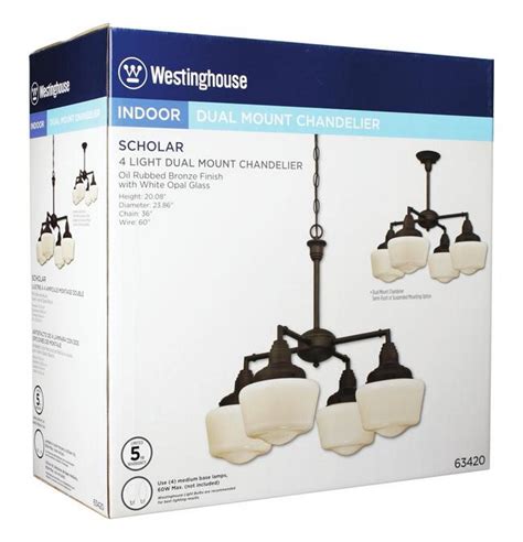 Westinghouse Scholar Four Light Indoor Convertible Chandelier