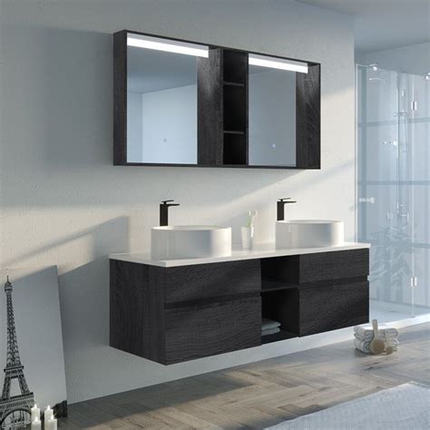 CINA Ensemble Salle De Bain Double Vasque L 150 Cm