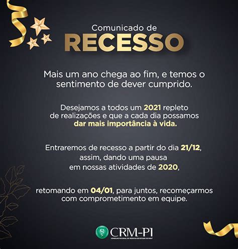 CRM PI Inicia Recesso E Retoma Atividades No Dia 04 01