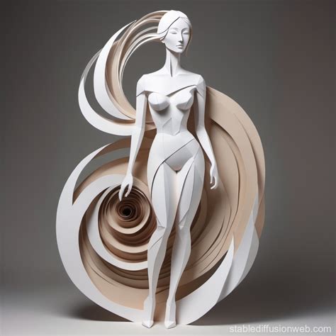 Abstract Paper Sculpture of Lady Figure | Stable Diffusion Online