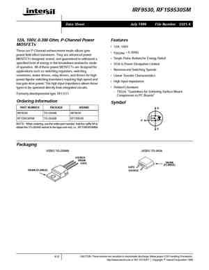 IRF9530 MOSFET Datasheet Pdf Equivalent Cross Reference Search