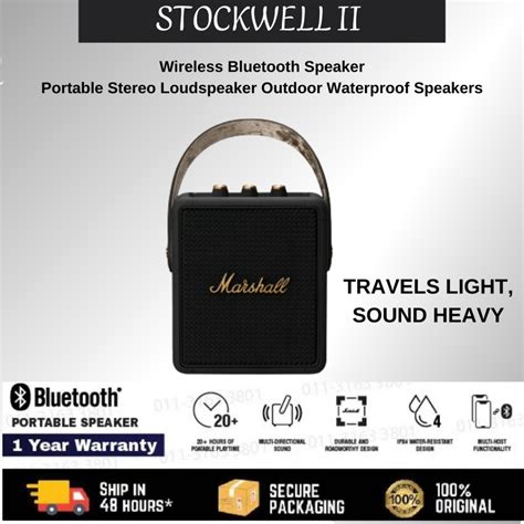 Marshall Stockwell Ii Wireless Bluetooth Speaker Portable Outdoor