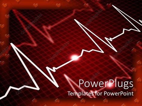 Powerpoint Template Heart Rate Monitor Showing Three Pulse Indications