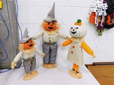 3 Halloween Scarecrow Decorations Auction