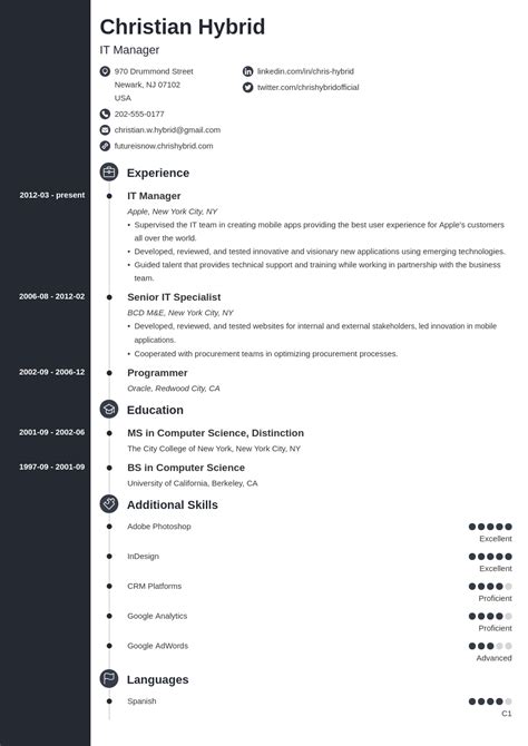 Combination Resume Template 5 Combo Examples