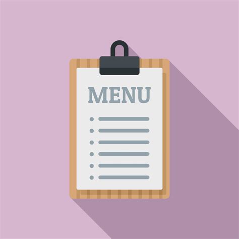 Restaurant menu clipboard icon flat vector. Food dish 15161676 Vector ...