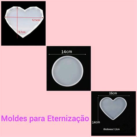 Molde de silicone redondo coração eternizar resinaepoxi Shopee Brasil