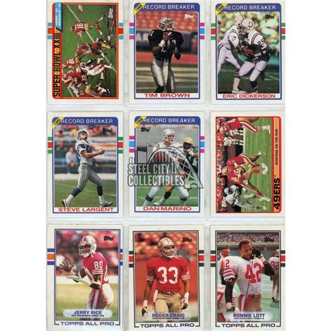 1989 Topps Football Complete Set In Pages Steel City Collectibles