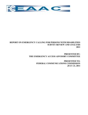 Fillable Online Transition Fcc Report On Emergency Calling For Persons