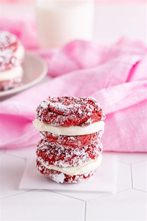 Red Velvet Sandwich Cookies With Cream Cheese Frosting