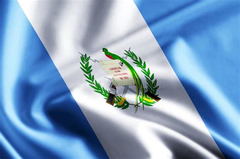 Ilustraci N De La Bandera De Guatemala En D Colgando Del Asta Dorada