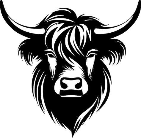 Highland Cow Minimalist And Simple Silhouette Vector Illustration