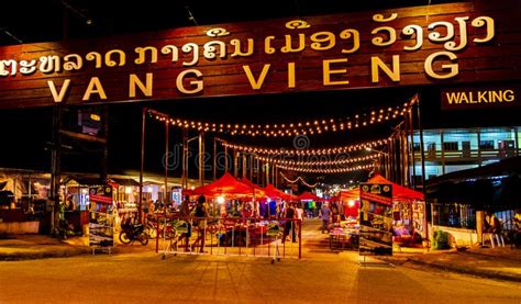 vangvieng street stock   royalty  stock