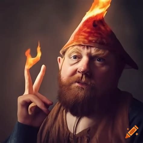 Art Of A Gnome Wizard Casting Fiery Spells On Craiyon