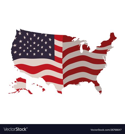 United States Map With Flag Icon Royalty Free Vector Image