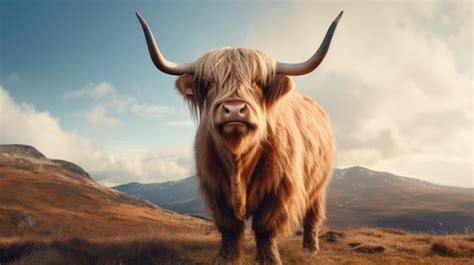 Premium AI Image | Long haired cow in the outdoors