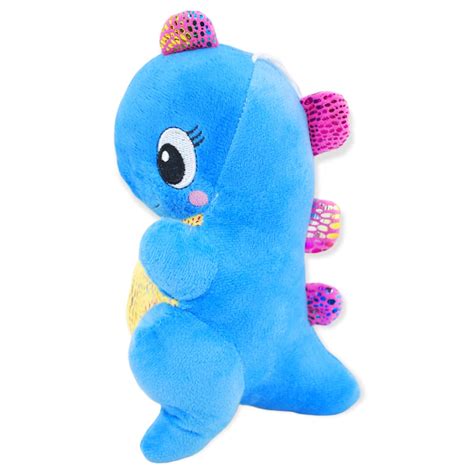 Dinosaurio De Peluche Azul Tamaño Chico 21 Cm Altura Puufmx