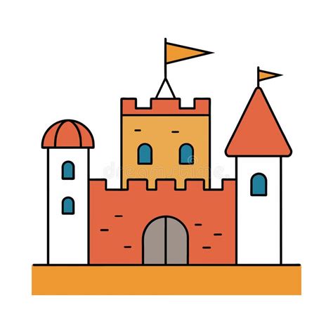 A Vector Art Castle With A Big Flag File 4 Stock Vector