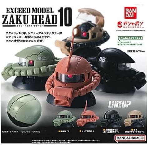 Exceeded Model Zaku Head 10 X 4pcs Full Collection Gacha Gacha Capsule