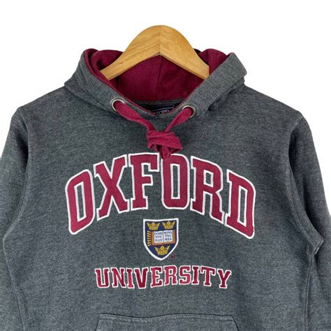 Vintage Vintage OXFORD UNIVERSITY Graduation Embroidery Grey Hoodie ...