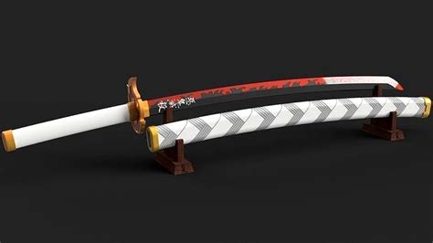 Demon Slayer Kimetsu No Yaiba Kyojuro Rengoku Katana Scabbard 3d Model