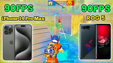 IPhone 14 Pro Max Vs ROG 5 Bgmi Test 90FPS Vs 90FPS 1v1 Challenge