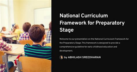 National Curriculum Framework For Preparatory Stage