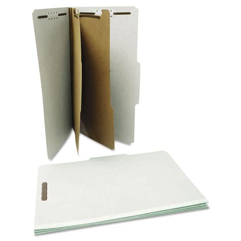 Six-Section Pressboard Classification Folders, 2" Expansion, 2 Dividers ...