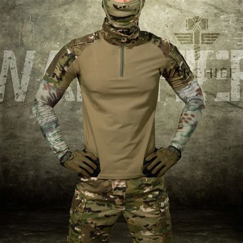 Outdoor Hunting Man Camouflage T Shirts Army Camouflage Combat Tactical T Shirt Military Men