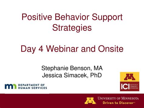 Positive Behavior Support Strategies Day 4 Webinar And Onsite Stephanie Benson Ma Jessica