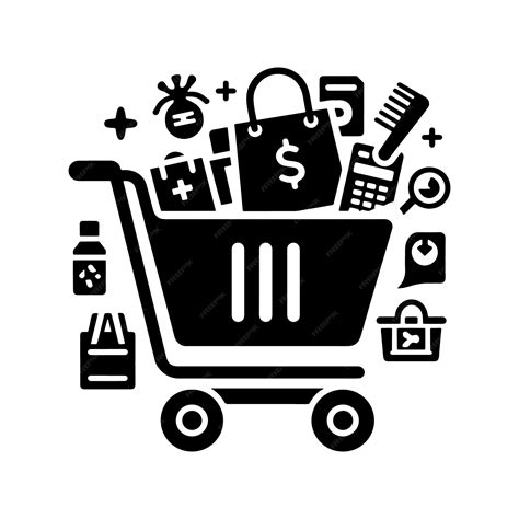 Premium Vector Shopping Cart Silhouette Vector Illustration