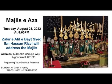 LIVE MAJLIS E AZA SALANA ZAKIR E AHLEBAITH A S SYED IBNE HASSAN