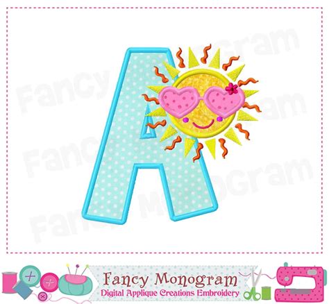 Summer Alphabet Embroidery Design Beach Letters Applique Etsy