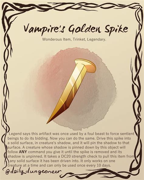 Dailydungeoneer On Instagram Vampires Golden Spike If You Enjoy My