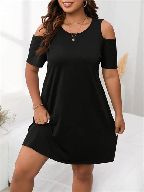 Shein Clasi Plus Cold Shoulder Tee Dress Shein Usa