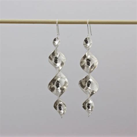 Elegant Sterling Silver Double Helix Earrings