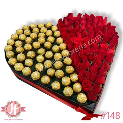 Corazón 60 rosas rojas y 50 ferreros Envíos GRATIS Mismo día 2 a 4 Hrs