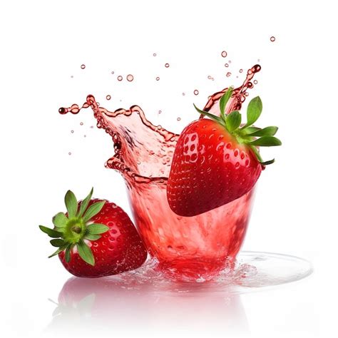 Premium Photo Vibrant Fresh Strawberries With Splashing Red Juice