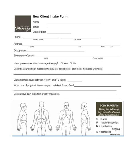 Physical Therapy Intake Form Template Card Template