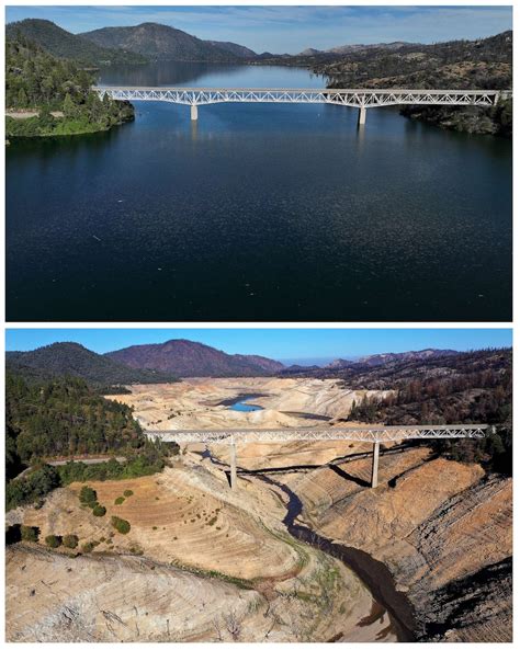 Photos show dramatic difference in water levels at Lake Oroville from ...