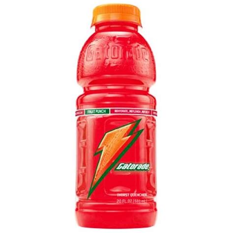 Gatorade Sports Drink Fruit Punch 20 Ounce Wide Mouthbottles Pack Of