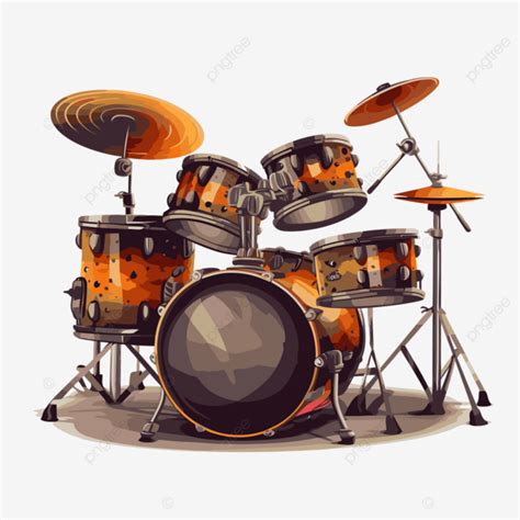 Drum Set Vector, Sticker Clipart Graphic Of A Drum Set Illustration On ...