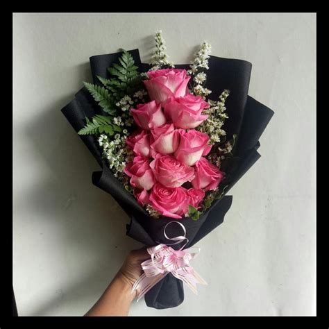 Jual Original Bouquet Bunga Wisuda Hand Bouquet Buket Bunga Mawar Asli