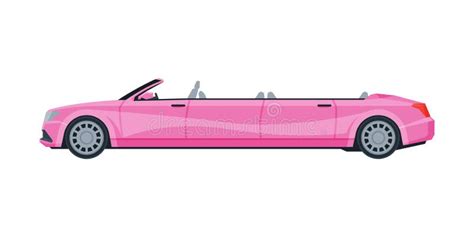 Limo Cor de rosa Estilo Engraçado Dos Desenhos Animados Ilustração